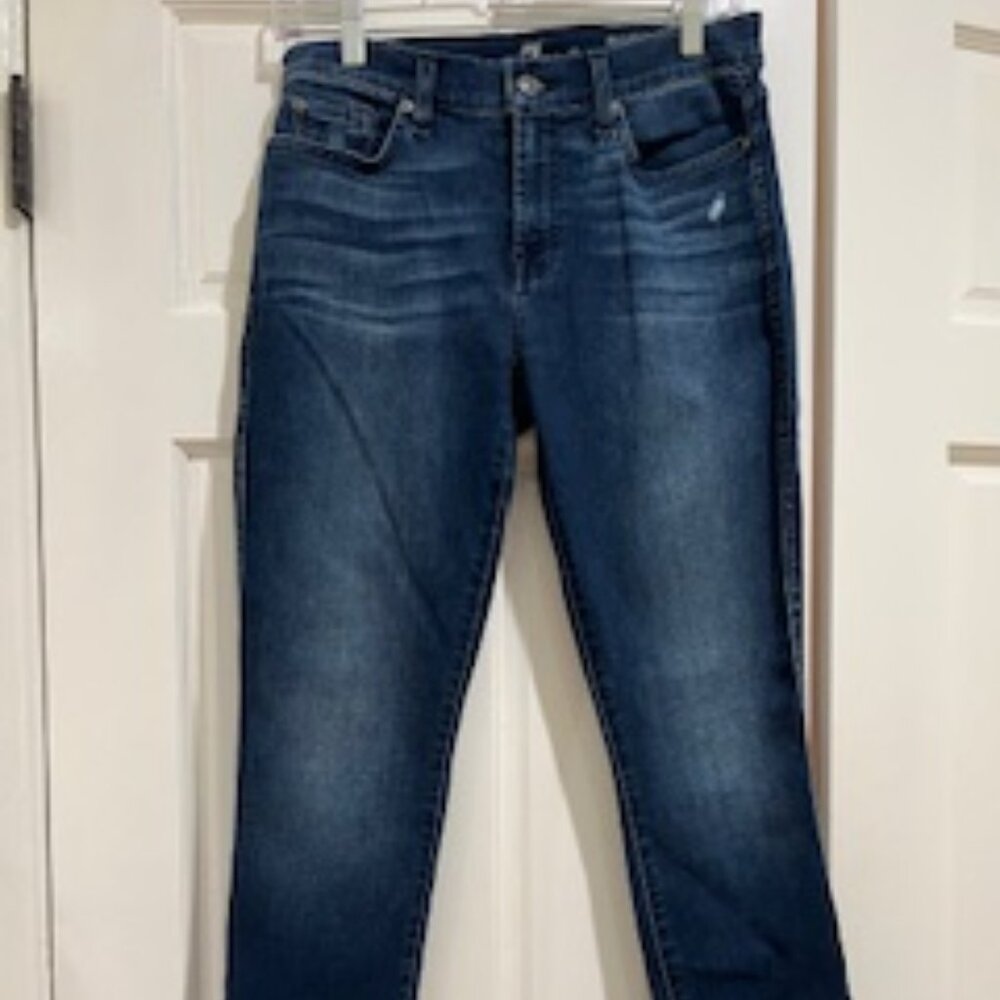 NWOT Women's 7 For All Mankind Ankle Skinny Distressed Jeans/Denin Size 27